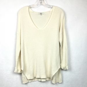 Madewell Leafstich Crewneck Ivory Sweater